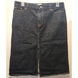 VTG Gap denim pencil skirt sz 16 front slit